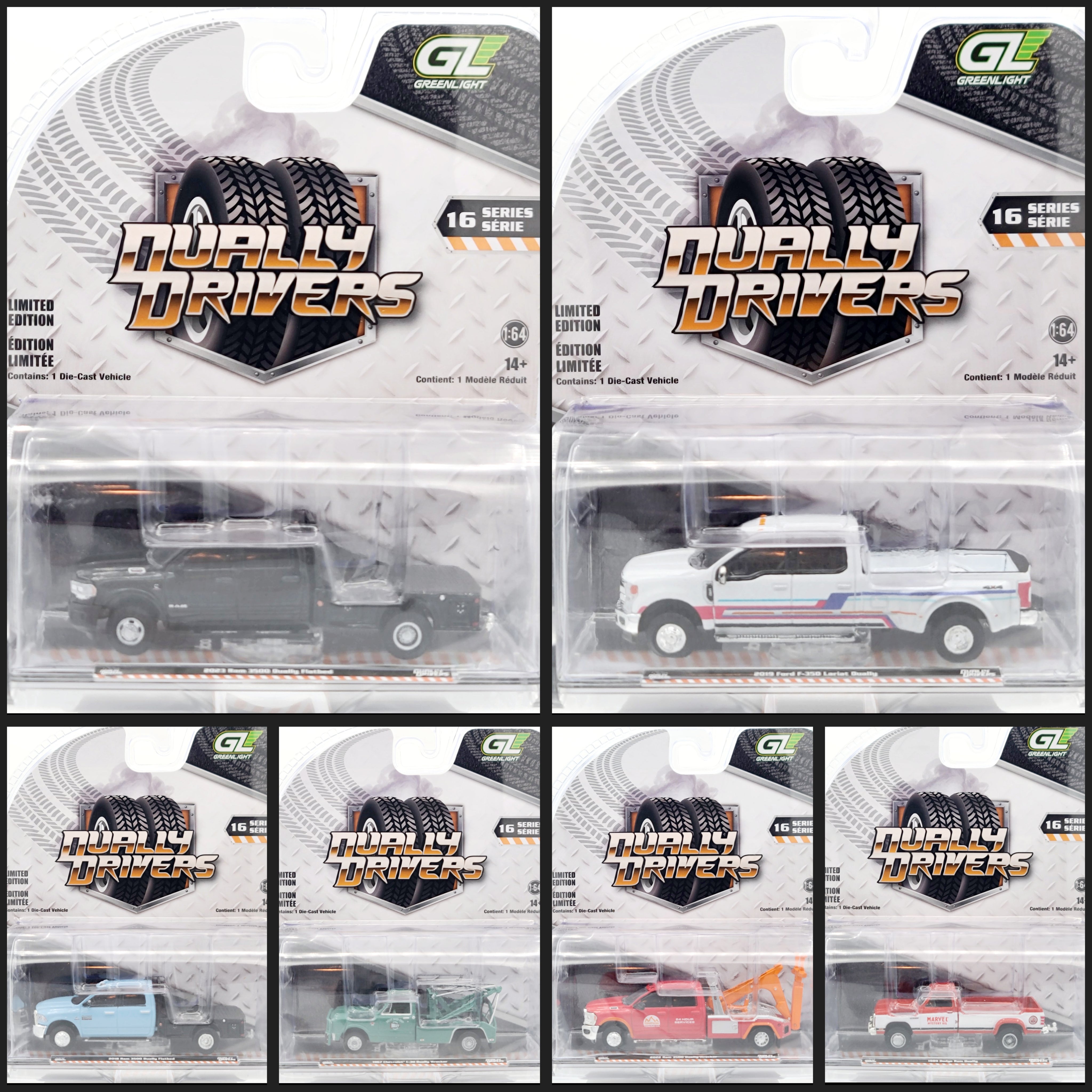 GreenLight - 2025 Dually Drivers Series 16 - Complete Set of 6 - 1:64 scale